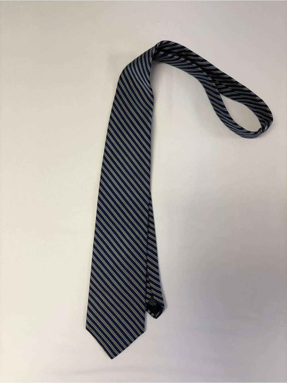 Brooks Brothers Blue and Gold Striped Silk Tie